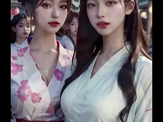 (3D ANIMATED AI-GENERATED MODELS) girlfriends came relative to yukatas (with pussy revile ASMR sound!)